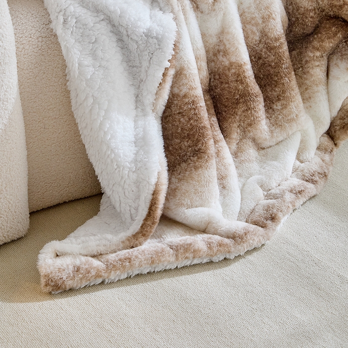 91家纺网 家纺一手货源 找家纺 缘生活 2025新款仿兔毛渐变毛毯 渐变毛毯四季通用盖毯多功能毛毯家居备用毯 渐变毛毯-卡其