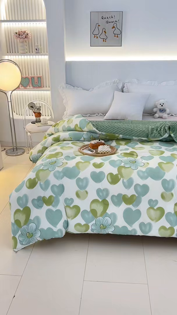 91家纺网 家纺一手货源 找家纺 乐沐 2025新款A类水洗棉双层纱豆豆绒被芯 倾心