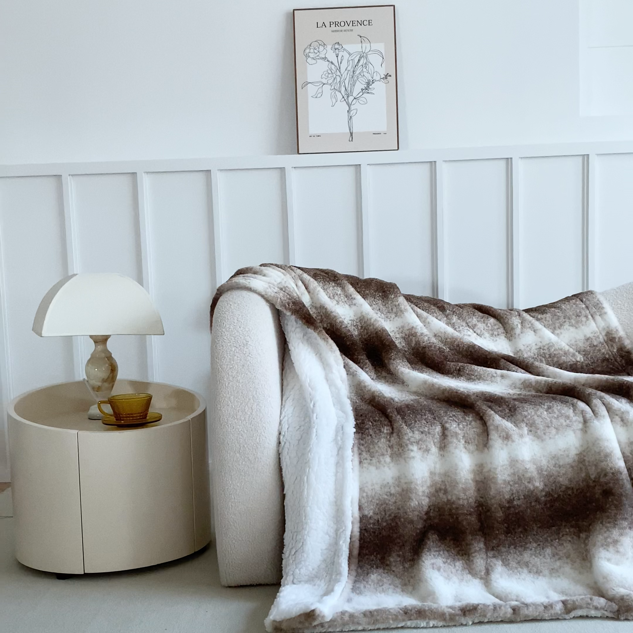 91家纺网 家纺一手货源 找家纺 缘生活 2025新款仿兔毛渐变毛毯 渐变毛毯四季通用盖毯多功能毛毯家居备用毯 渐变毛毯-卡其