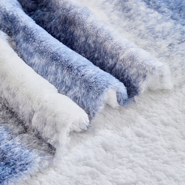 91家纺网 家纺一手货源 找家纺 缘生活 2025新款仿兔毛渐变毛毯 渐变毛毯四季通用盖毯多功能毛毯家居备用毯 渐变毛毯-蓝色