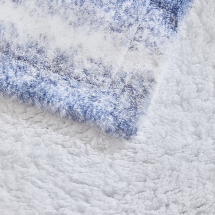 91家纺网 家纺一手货源 找家纺 缘生活 2025新款仿兔毛渐变毛毯 渐变毛毯四季通用盖毯多功能毛毯家居备用毯 渐变毛毯-蓝色