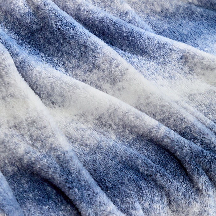 91家纺网 家纺一手货源 找家纺 缘生活 2025新款仿兔毛渐变毛毯 渐变毛毯四季通用盖毯多功能毛毯家居备用毯 渐变毛毯-蓝色