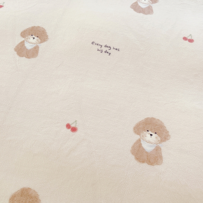 91家纺网 家纺一手货源 找家纺 葡萄家 2025新款高克重印花牛奶绒四件套萌系卡通 比熊