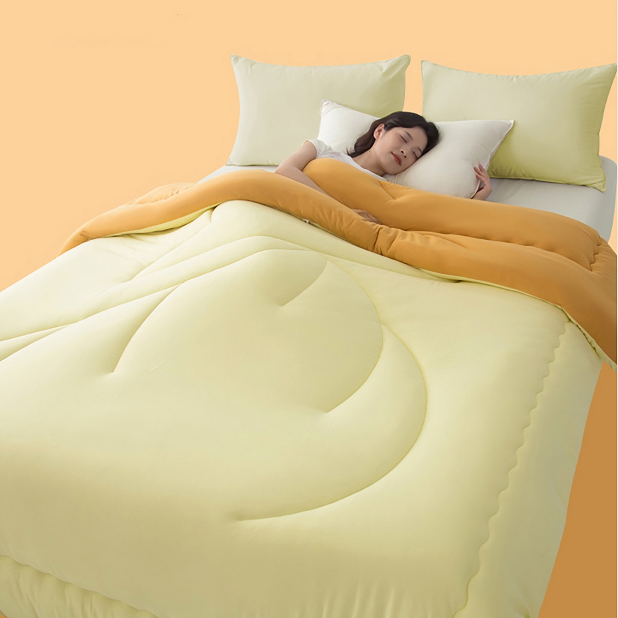 91家纺网 家纺一手货源 找家纺 （总）栩裕纺织 2025新款针织大豆被被子被芯-一路（鹿）有你