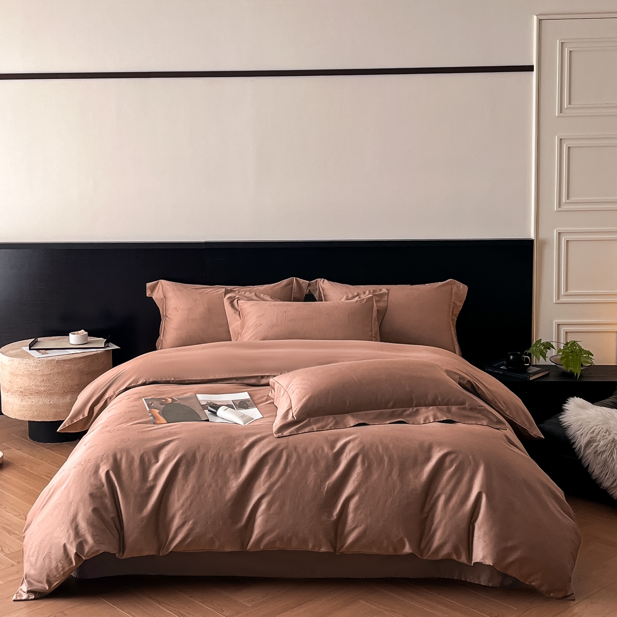 91家纺网 家纺一手货源 找家纺 （总）群鹿家访 25年新款长绒棉简约款四件套