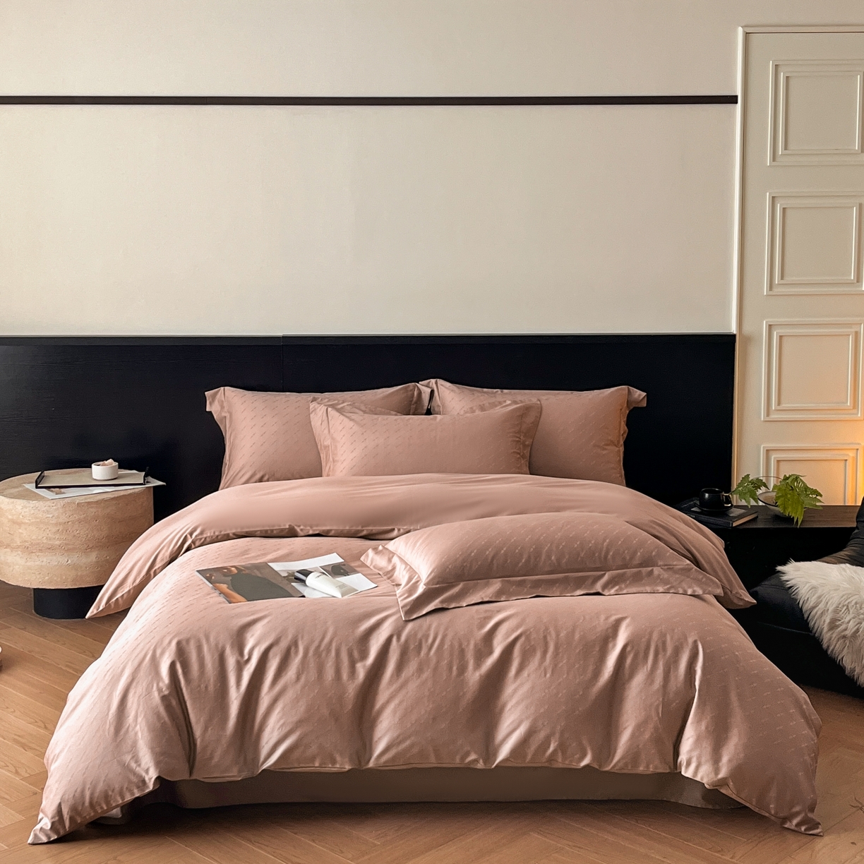 91家纺网 家纺一手货源 找家纺 （总）群鹿家访 25年新款长绒棉简约款四件套