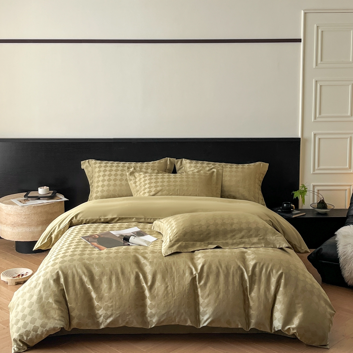 91家纺网 家纺一手货源 找家纺 （总）群鹿家访 25年新款长绒棉简约款四件套