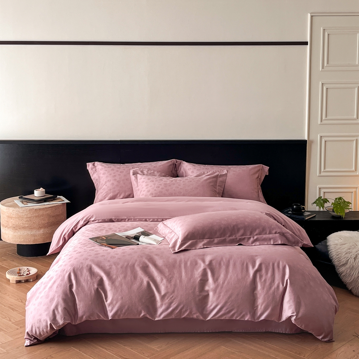 91家纺网 家纺一手货源 找家纺 （总）群鹿家访 25年新款长绒棉简约款四件套