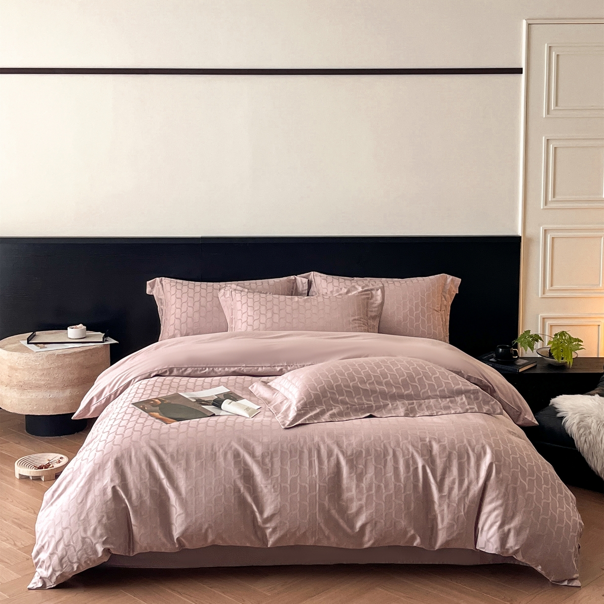 91家纺网 家纺一手货源 找家纺 （总）群鹿家访 25年新款长绒棉简约款四件套