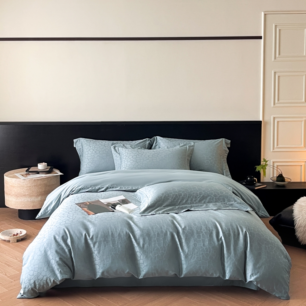 91家纺网 家纺一手货源 找家纺 （总）群鹿家访 25年新款长绒棉简约款四件套