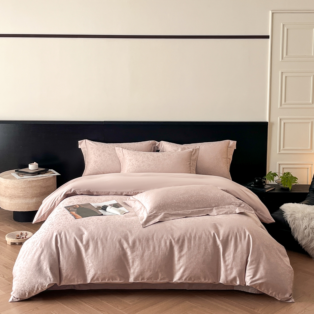 91家纺网 家纺一手货源 找家纺 （总）群鹿家访 25年新款长绒棉简约款四件套