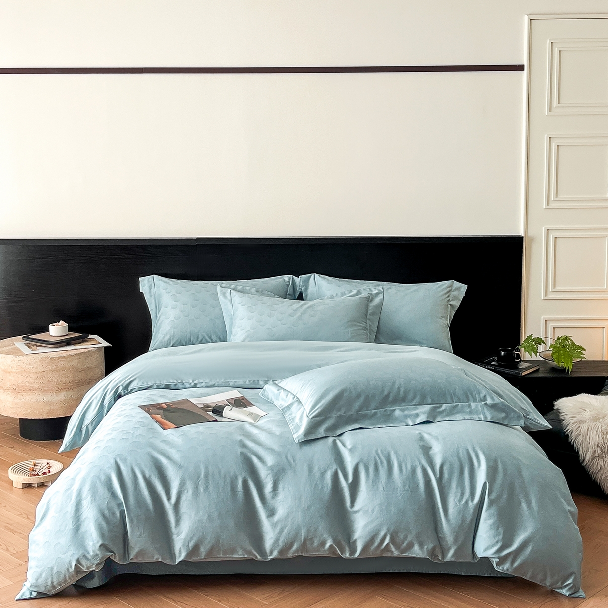 91家纺网 家纺一手货源 找家纺 （总）群鹿家访 25年新款长绒棉简约款四件套