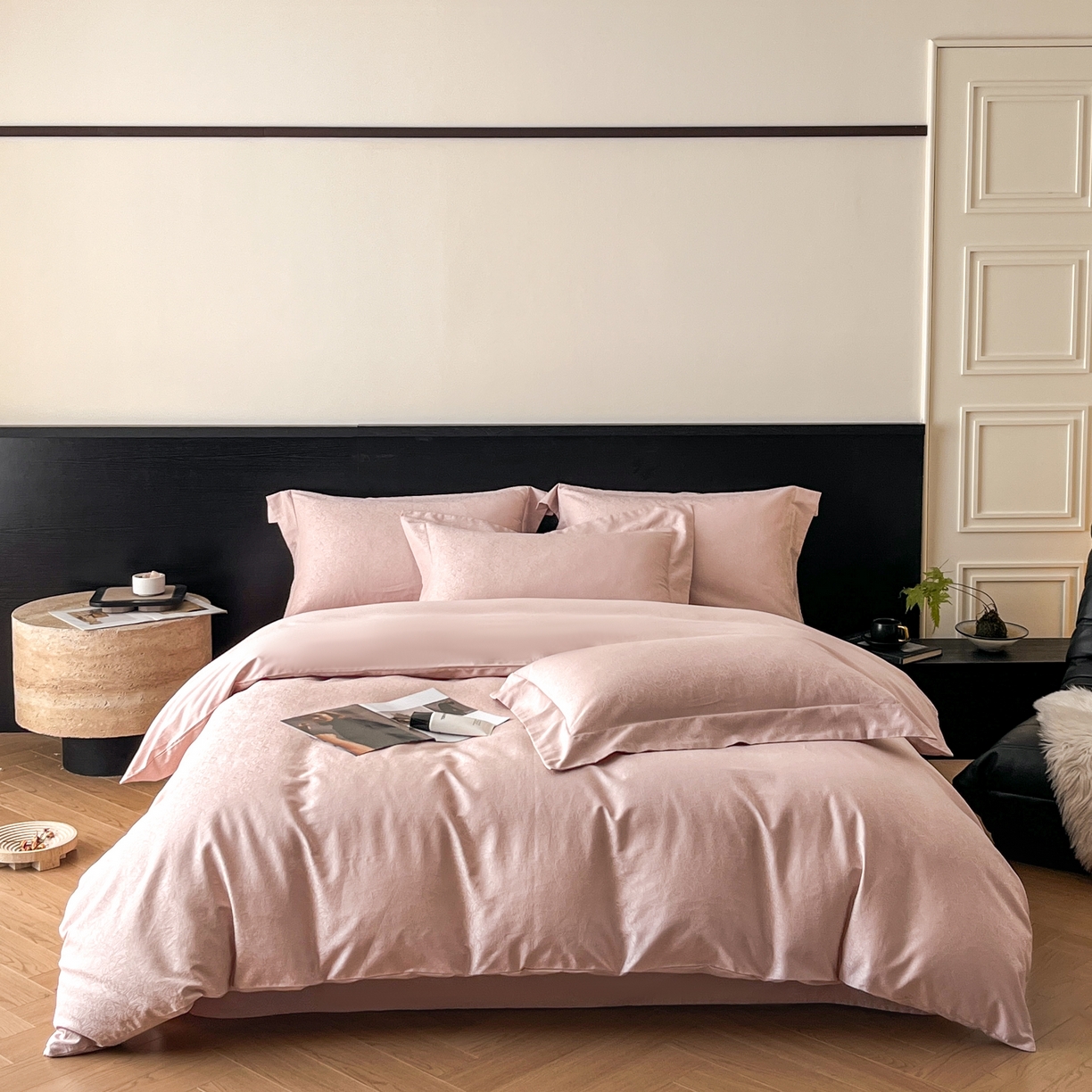 91家纺网 家纺一手货源 找家纺 （总）群鹿家访 25年新款长绒棉简约款四件套