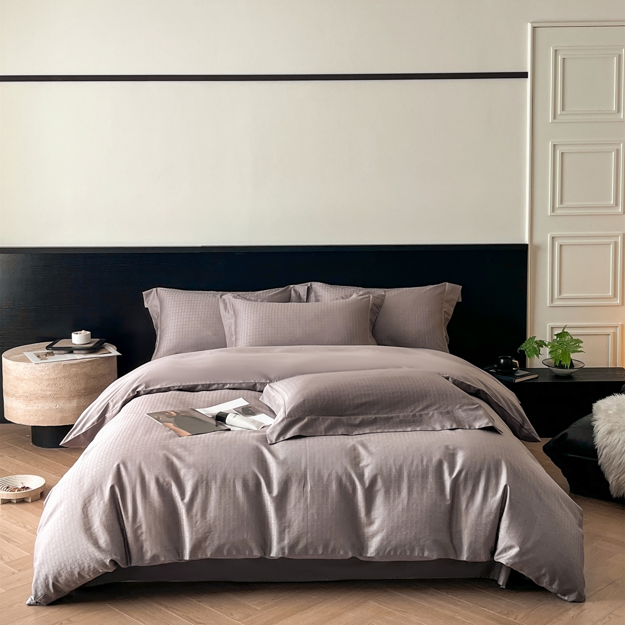 91家纺网 家纺一手货源 找家纺 （总）群鹿家访 25年新款长绒棉简约款四件套