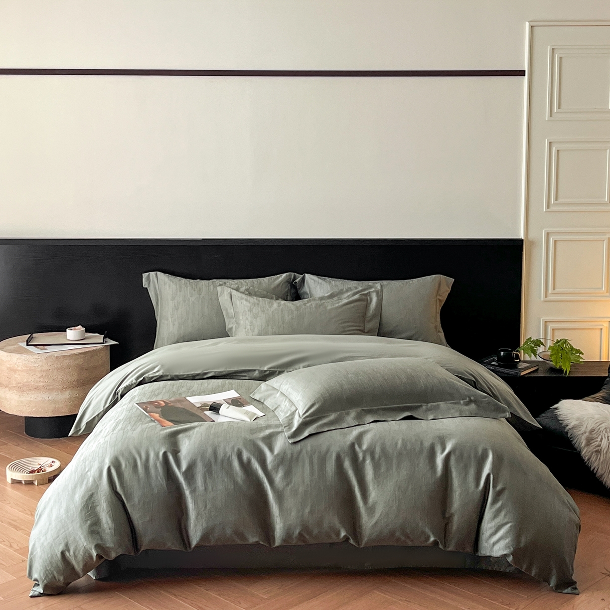 91家纺网 家纺一手货源 找家纺 （总）群鹿家访 25年新款长绒棉简约款四件套