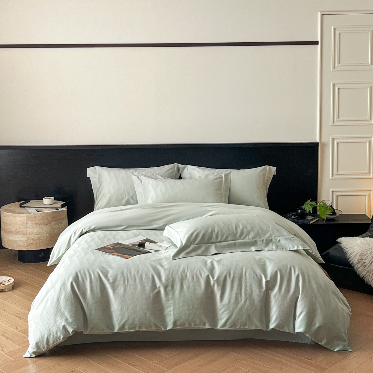 91家纺网 家纺一手货源 找家纺 （总）群鹿家访 25年新款长绒棉简约款四件套