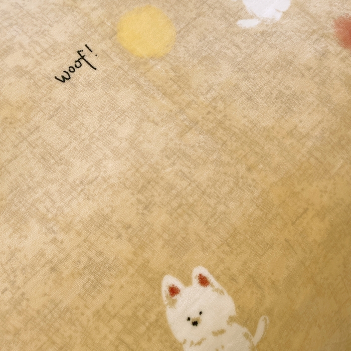 91家纺网 家纺一手货源 找家纺 葡萄家 2025新款高克重印花牛奶绒四件套萌系卡通 泡芙狗