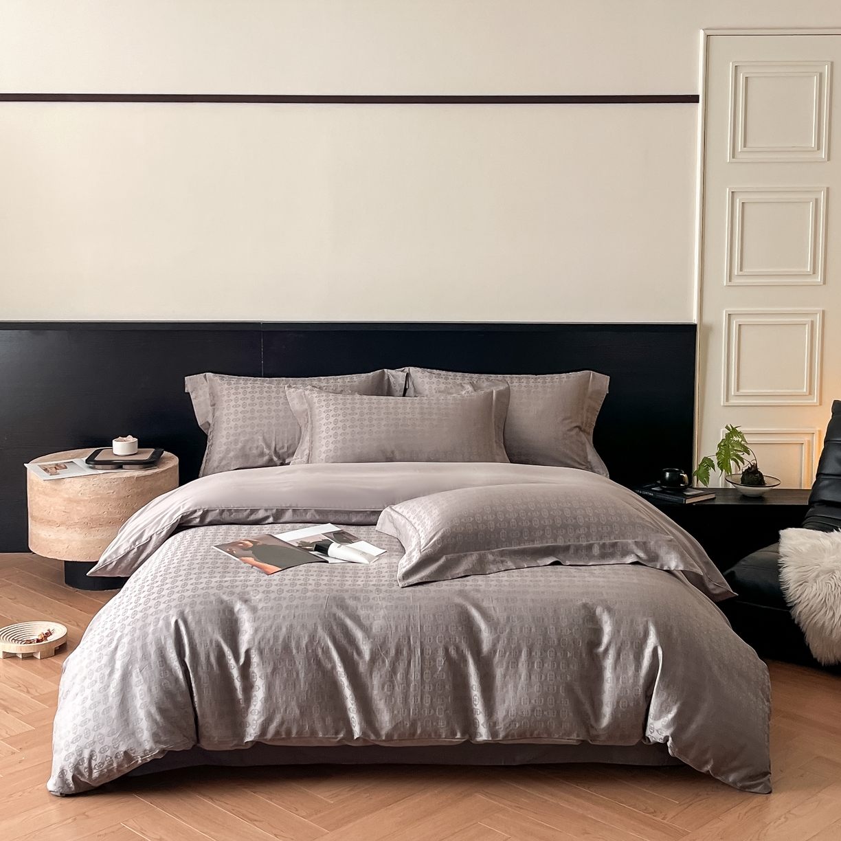 91家纺网 家纺一手货源 找家纺 （总）群鹿家访 25年新款长绒棉简约款四件套