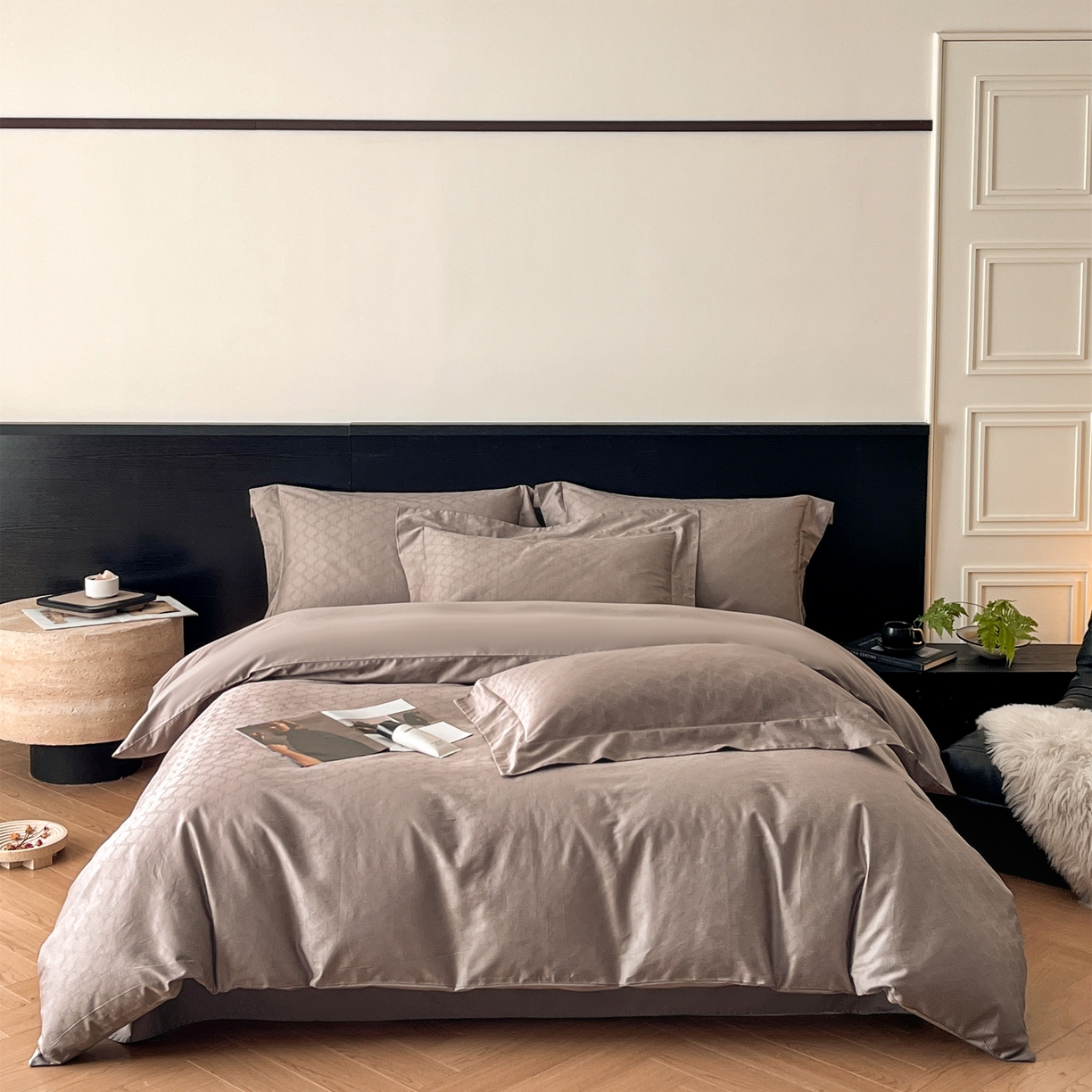 91家纺网 家纺一手货源 找家纺 （总）群鹿家访 25年新款长绒棉简约款四件套