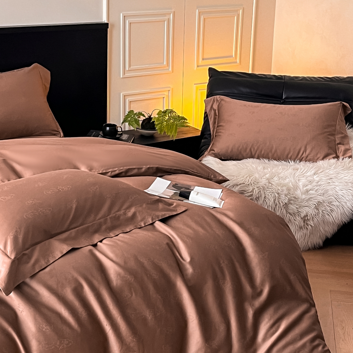 91家纺网 家纺一手货源 找家纺 （总）群鹿家访 25年新款长绒棉简约款四件套