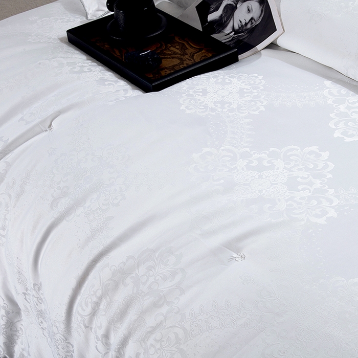 91家纺网 家纺一手货源 找家纺 前程家纺 2025新款贡缎提花被被子被芯-富贵花 富贵花-玛瑙白