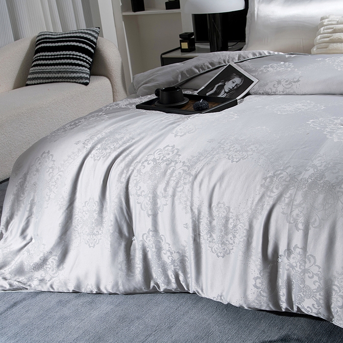 91家纺网 家纺一手货源 找家纺 前程家纺 2025新款贡缎提花被被子被芯-富贵花 富贵花-玛瑙灰