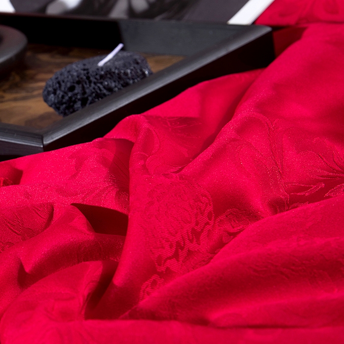 91家纺网 家纺一手货源 找家纺 前程家纺 2025新款贡缎提花被被子被芯-富贵花 富贵花-玛瑙红