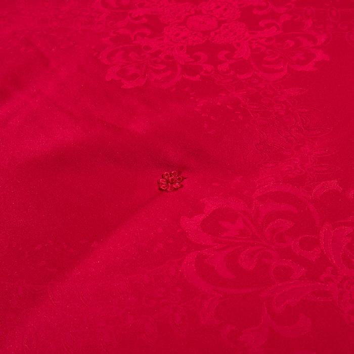 91家纺网 家纺一手货源 找家纺 前程家纺 2025新款贡缎提花被被子被芯-富贵花 富贵花-玛瑙红
