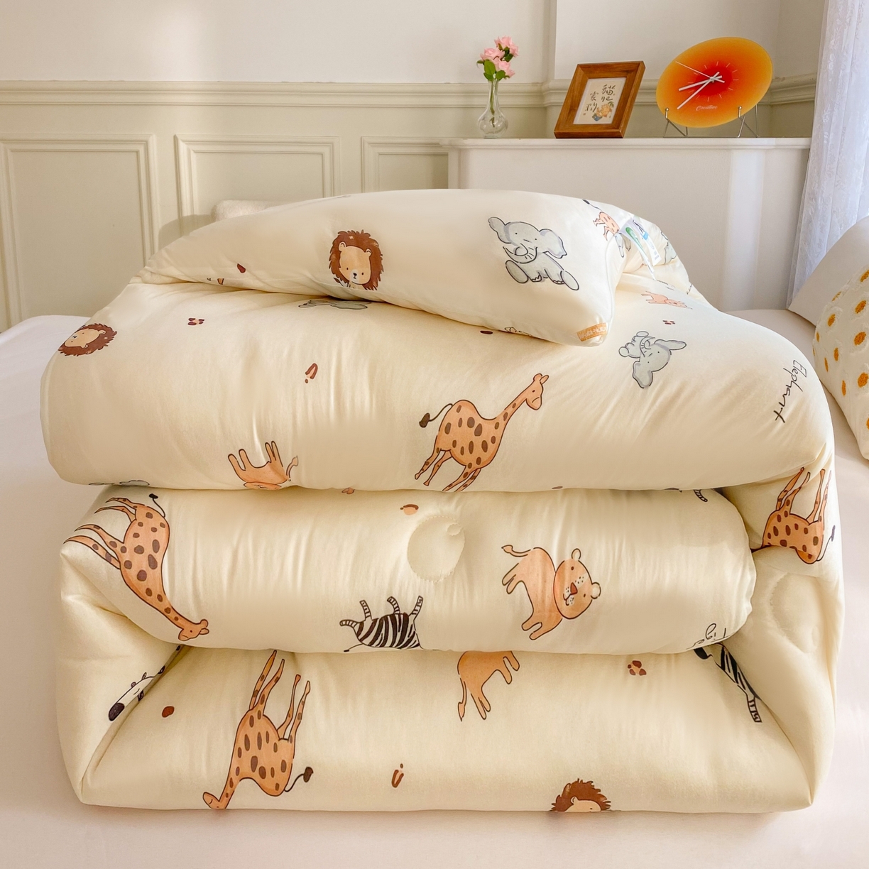 91家纺网 家纺一手货源 找家纺 （总）小叮当家纺仓储工厂店 2025年新款A类母婴级宝宝被子豆豆绒牛奶针织棉被子儿童被子豆豆被大豆被春秋