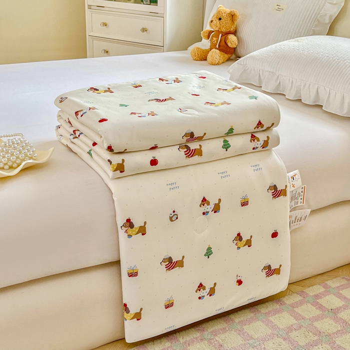 91家纺网 家纺一手货源 找家纺 （总）小叮当家纺仓储工厂店 2025年新款A类母婴级宝宝被子豆豆绒牛奶针织棉被子儿童被子豆豆被大豆被春秋