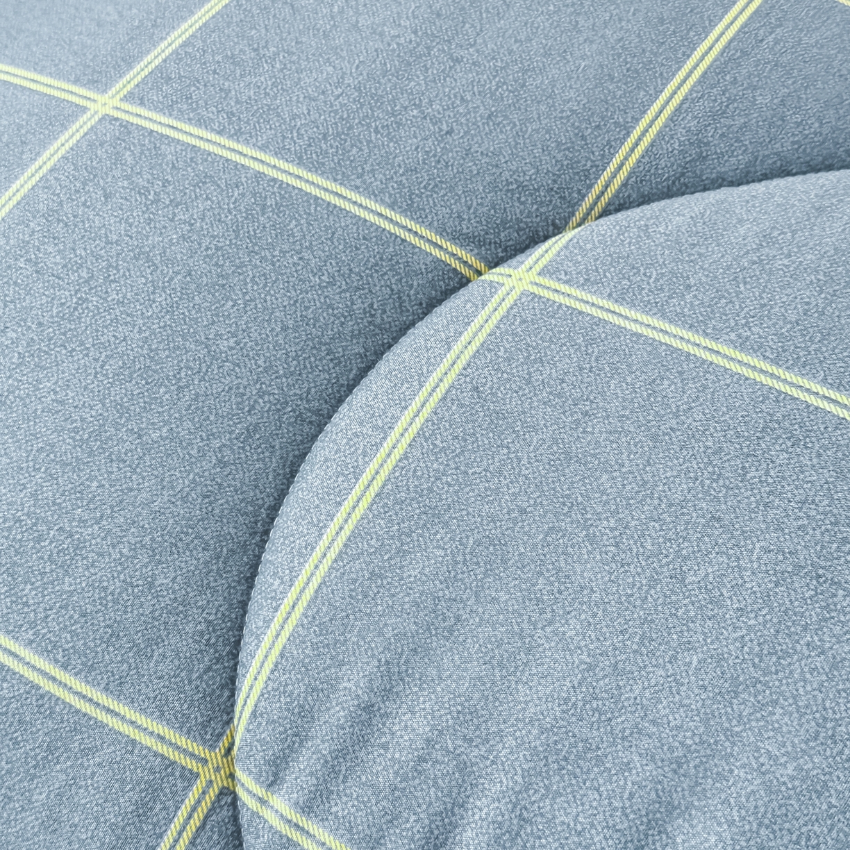 91家纺网 家纺一手货源 找家纺 好欣怡家纺 2025新款洛卡棉冬被学生被四季被仿棉被芯 蓝色格子