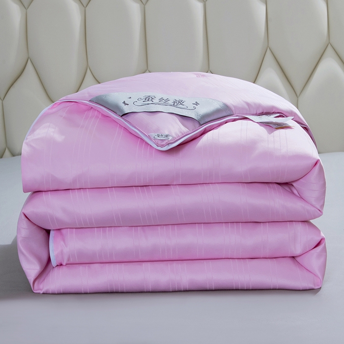 91家纺网 家纺一手货源 找家纺 尚品家纺 2025新款全棉提花蚕丝子母被冬被春秋被被子 樱花粉