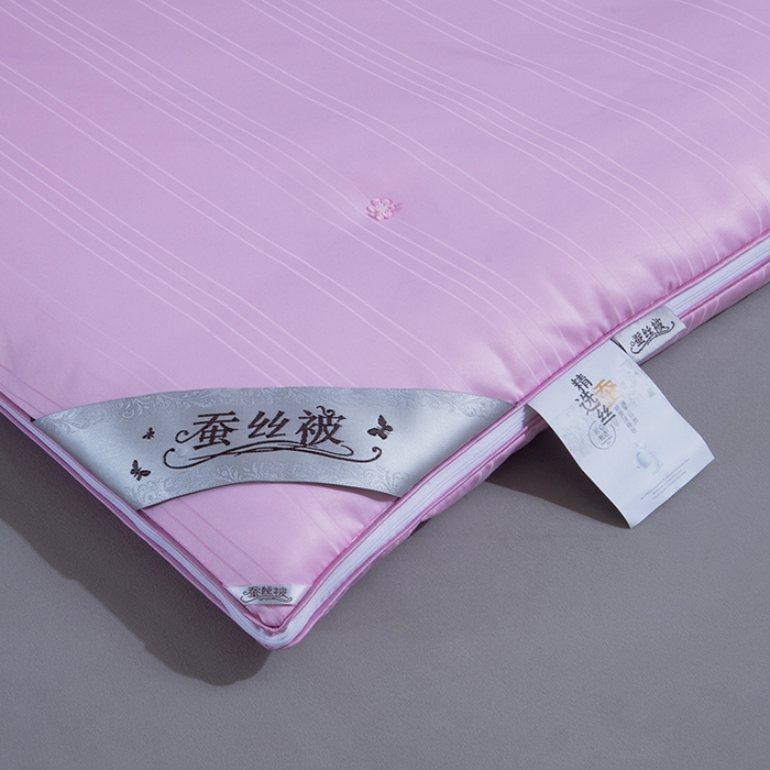 91家纺网 家纺一手货源 找家纺 尚品家纺 2025新款全棉提花蚕丝子母被冬被春秋被被子 樱花粉