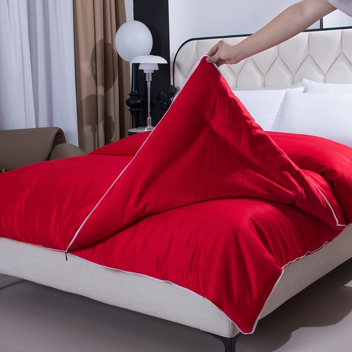 尚品家纺 2025新款全棉提花蚕丝子母被冬被春秋被被子 胭脂红