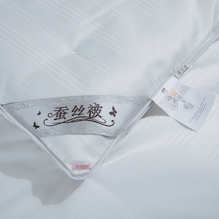 91家纺网 家纺一手货源 找家纺 尚品家纺 2025新款全棉提花蚕丝子母被冬被春秋被被子 月光白