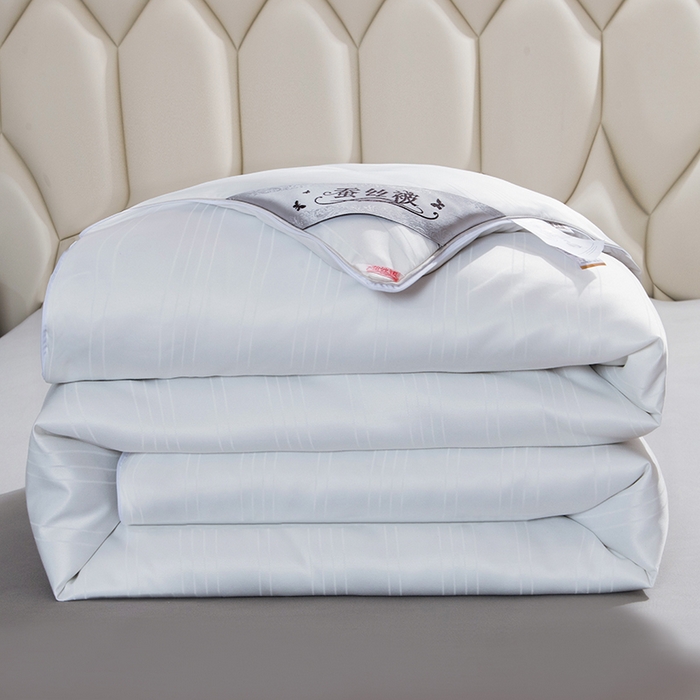 91家纺网 家纺一手货源 找家纺 尚品家纺 2025新款全棉提花蚕丝子母被冬被春秋被被子 月光白