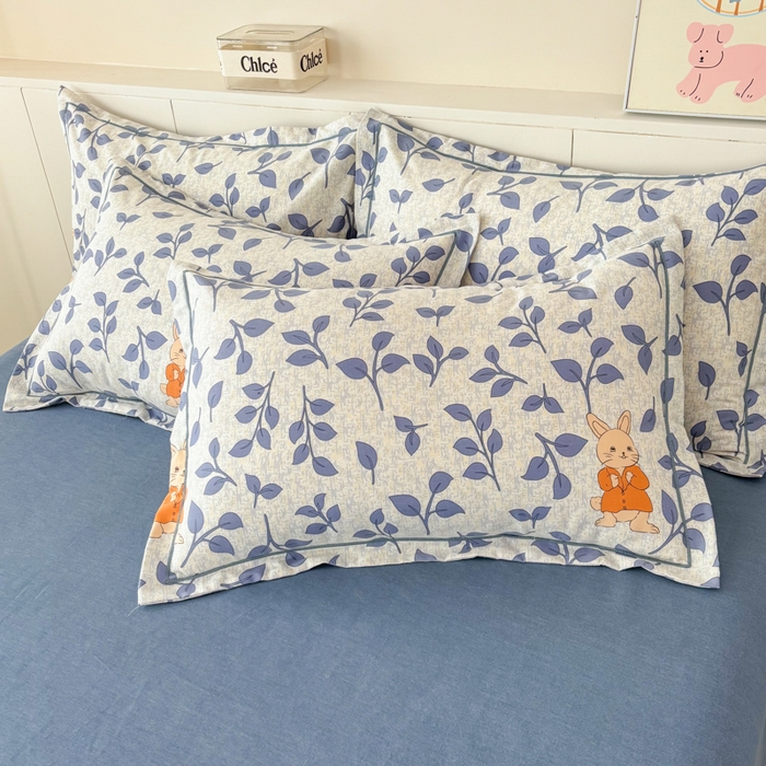 91家纺网 家纺一手货源 找家纺 大吉 2025新款加厚活性喷气磨毛棉四件套被套床单床笠学生单人三件套 元气小兔