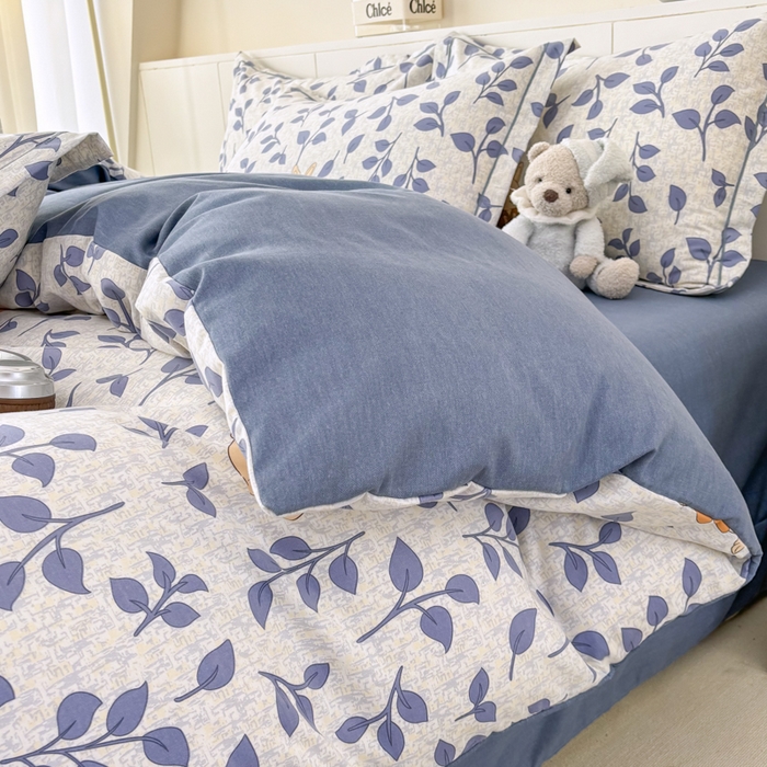 91家纺网 家纺一手货源 找家纺 大吉 2025新款加厚活性喷气磨毛棉四件套被套床单床笠学生单人三件套 元气小兔