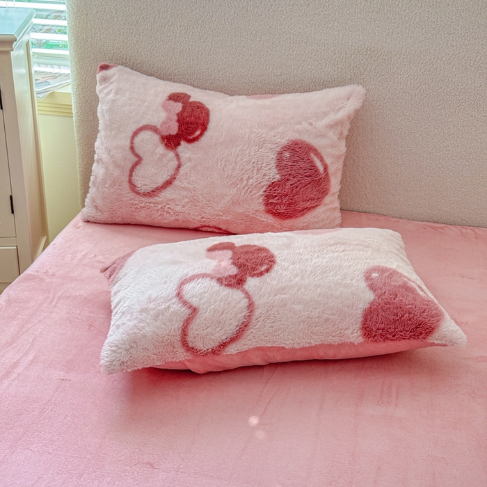 91家纺网 家纺一手货源 找家纺 爱多多家居 2025新款印花美拉德兔毛印花四件套单被套 米妮