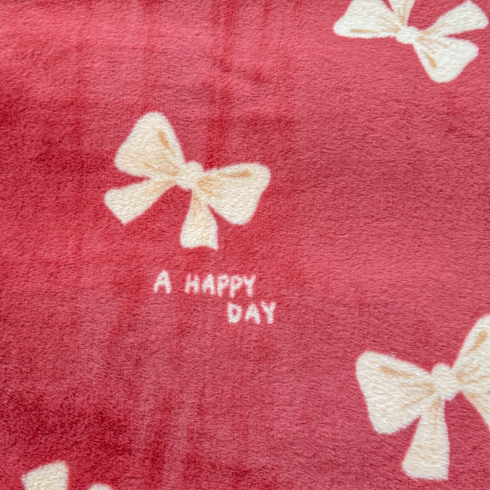 91家纺网 家纺一手货源 找家纺 爱多多家居 2025新款印花美拉德兔毛印花四件套单被套 大红蝴蝶结