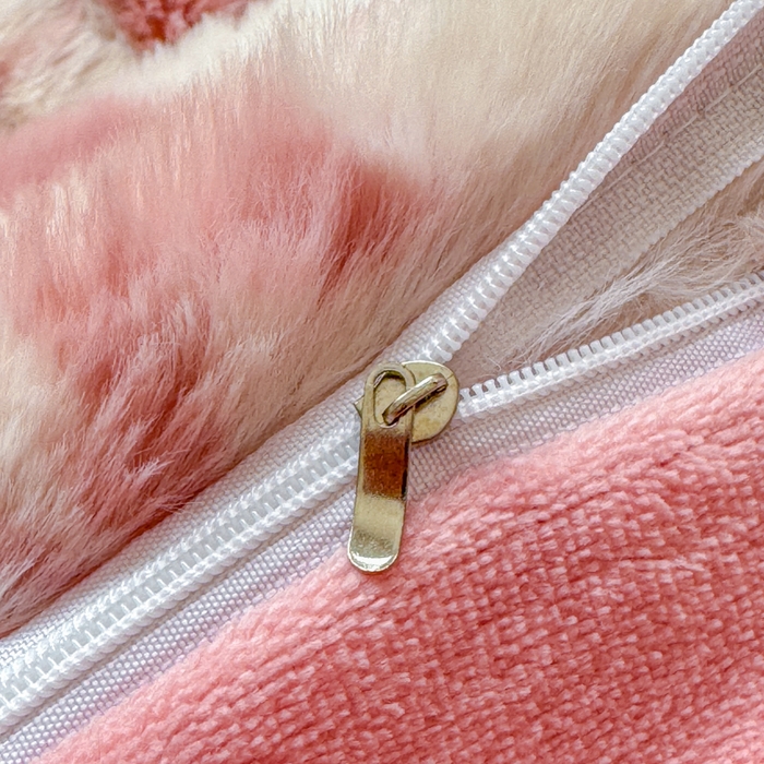 91家纺网 家纺一手货源 找家纺 爱多多家居 2025新款印花美拉德兔毛印花四件套单被套 花间粉