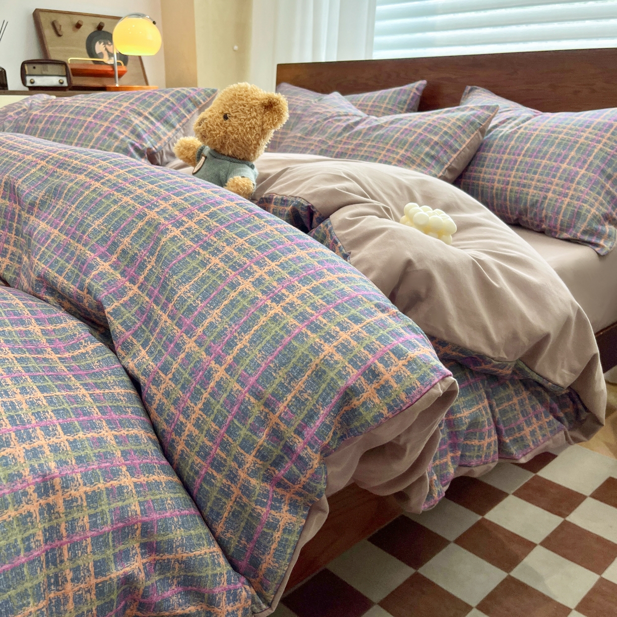 91家纺网 家纺一手货源 找家纺 小叮当家纺仓储工厂店 2025新款提供买家秀爆款花型不断货美拉德卡通全棉纯棉磨毛四件套 邂逅-紫