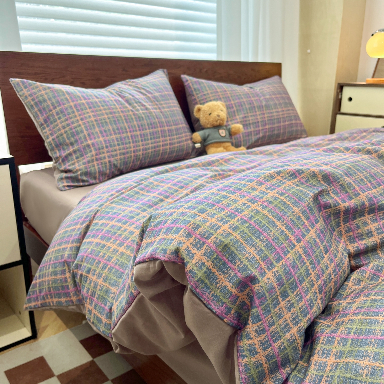 91家纺网 家纺一手货源 找家纺 小叮当家纺仓储工厂店 2025新款提供买家秀爆款花型不断货美拉德卡通全棉纯棉磨毛四件套 邂逅-紫