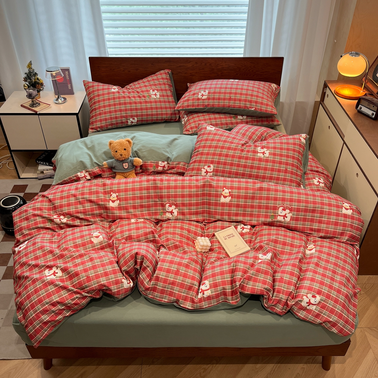 91家纺网 家纺一手货源 找家纺 小叮当家纺仓储工厂店 2025新款提供买家秀爆款花型不断货美拉德卡通全棉纯棉磨毛四件套 奥汀小狗