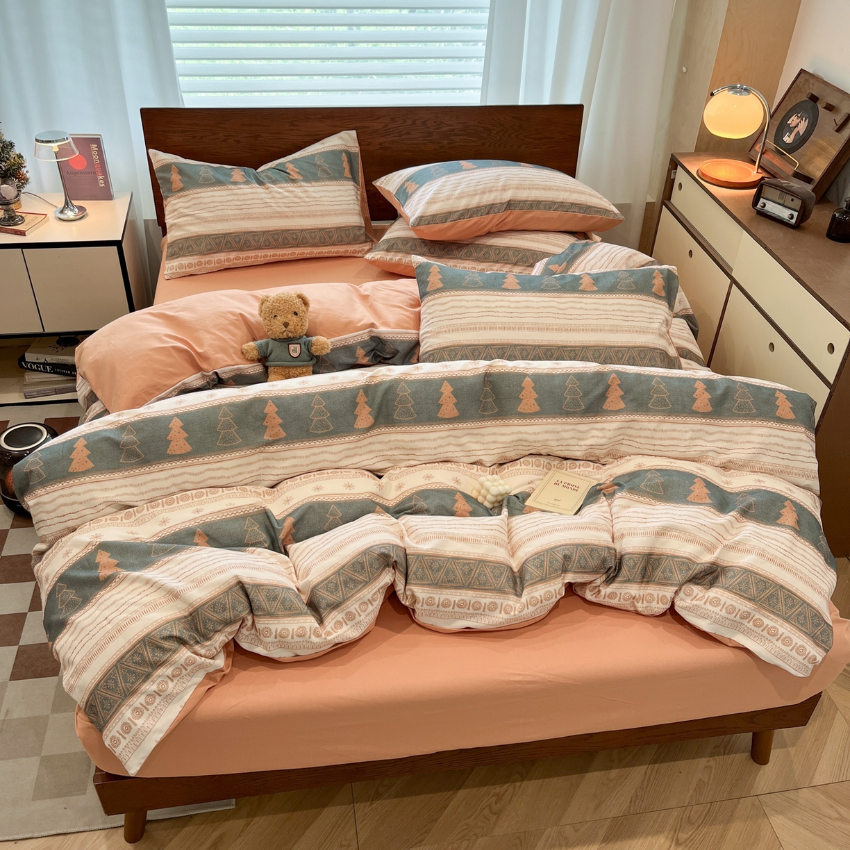 91家纺网 家纺一手货源 找家纺 小叮当家纺仓储工厂店 2025新款提供买家秀爆款花型不断货美拉德卡通全棉纯棉磨毛四件套 时光