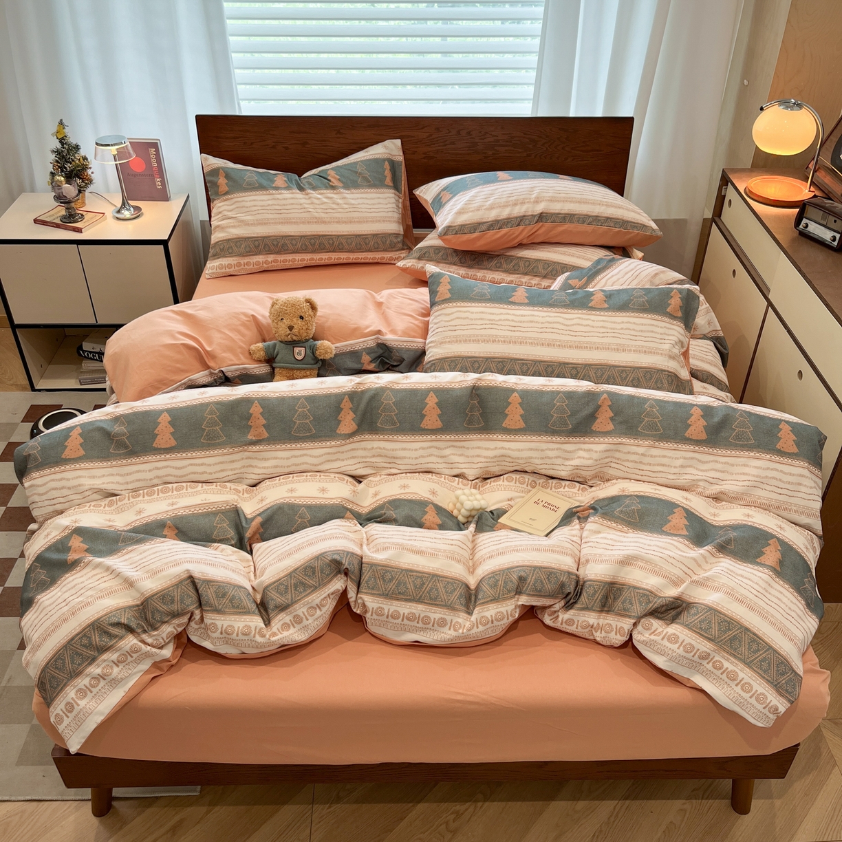 91家纺网 家纺一手货源 找家纺 小叮当家纺仓储工厂店 2025新款提供买家秀爆款花型不断货美拉德卡通全棉纯棉磨毛四件套 时光