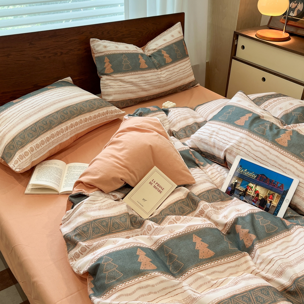 91家纺网 家纺一手货源 找家纺 小叮当家纺仓储工厂店 2025新款提供买家秀爆款花型不断货美拉德卡通全棉纯棉磨毛四件套 时光