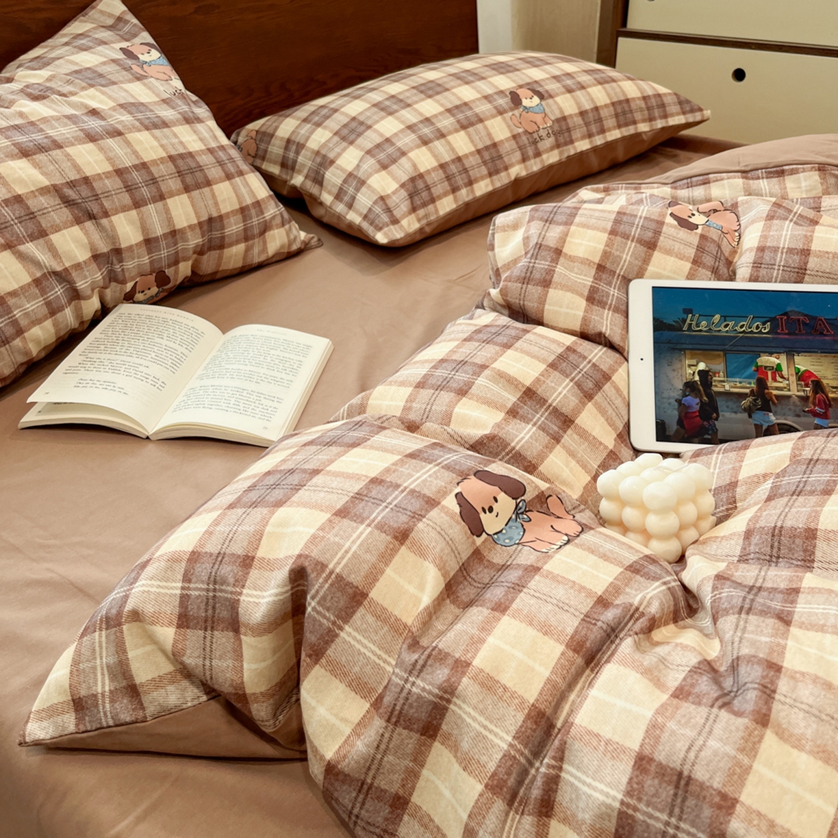 91家纺网 家纺一手货源 找家纺 小叮当家纺仓储工厂店 2025新款提供买家秀爆款花型不断货美拉德卡通全棉纯棉磨毛四件套 童趣