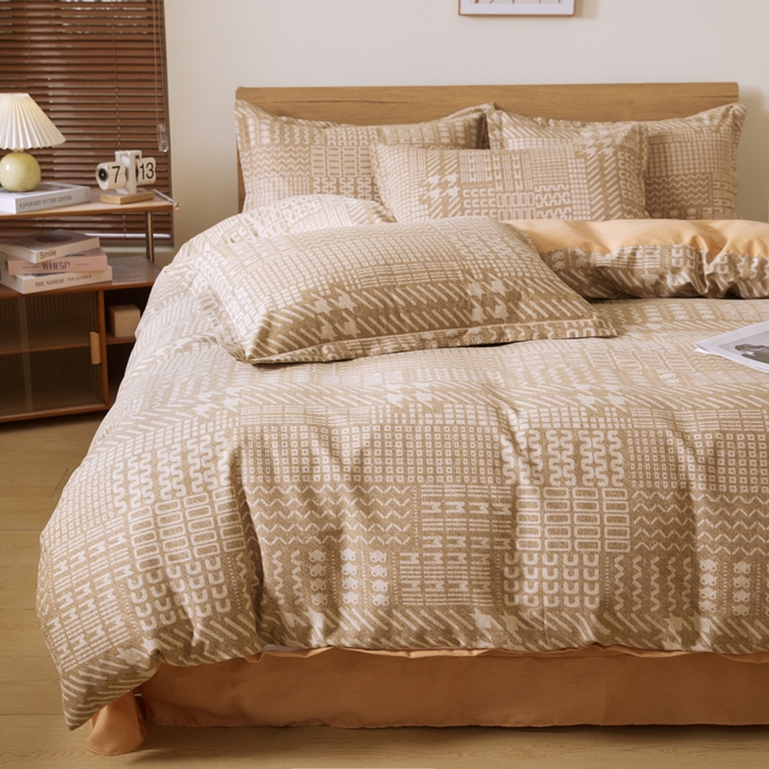 91家纺网 家纺一手货源 找家纺 大吉  2024新款加厚喷气全棉磨毛被套 千鸟格