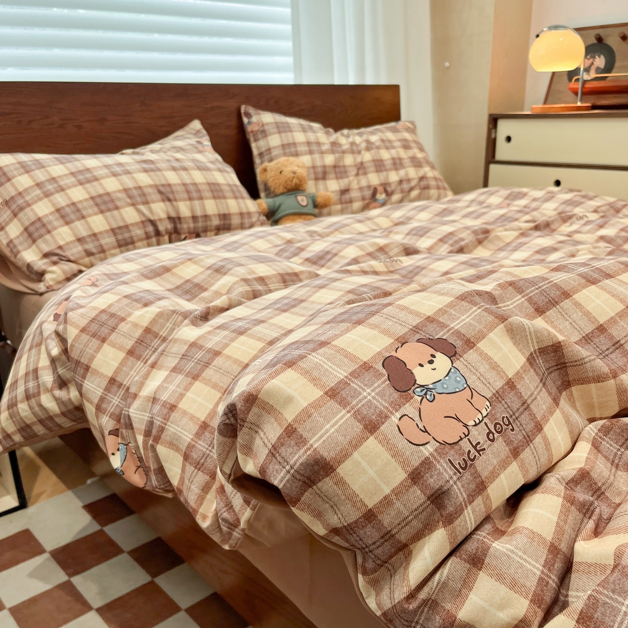 91家纺网 家纺一手货源 找家纺 小叮当家纺仓储工厂店 2025新款提供买家秀爆款花型不断货美拉德卡通全棉纯棉磨毛四件套 童趣